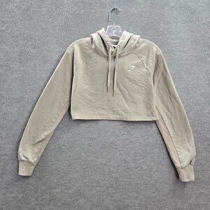 Gymshark Cropped Hoodie in Light Olive